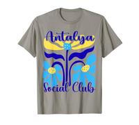 Antalya Social Club Riviera Turca Astratto Boho Fiori Maglietta