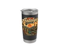 Antalya Turchia Vintage Riviera Turca Viaggi Antalya Bicchiere termico in acciaio inox doppia parete
