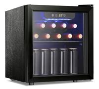 Antarctic Star 1.6cu.ft Wine Cooler/Cabinet Beverage Refrigerator Small Mini Red & White Wine Cellar Beer Soda Clear Front Glass Door Counter Top Bar