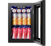 Antarctic Star - Refrigeratore per bevande, 18 litri, 24 lattine, mini frigorifero con compressore silenzioso, luce LED, piccolo frigorifero non integrato con controllo elettronico della temperatura