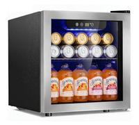 Antarctic Star - Refrigeratore per bevande per 48 lattine, 12 bottiglie di refrigeratore per vino con porta in vetro senza cuciture in acciaio inossidabile, visualizzazione digitale della temperatura