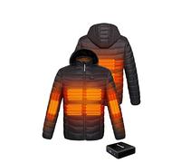 ANTARCTICA GEAR Giacca riscaldata, leggera, con power bank da 12 V, 6 aree, cappotto invernale per uomo e donna, nero, XX-Large