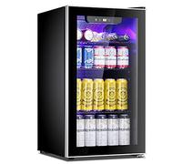 Antartico Star Beverage Frigorifero Cooler - 100 lattine Mini porta in vetro per bibite o vino - Porta in vetro piccola distributore di bevande regolabile anteriore trasparente per casa, ufficio o bar, 3,2 cu.ft.