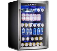 Antartico Star - Frigorifero refrigerante per bevande - 145 lattine mini frigo porta in vetro per bibite o vino, piccolo distributore di bevande, anteriore trasparente per casa, ufficio o bar, nero, 4,4 cu.ft