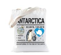 Antartide Gift Adventuring Tote Bag per gli amanti dell'avventura South Pole Explorer Penguin Sud America Crociera Natura Amante Regalo, Antartide, medium
