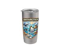 Antartide Penguin Viaggio Antartide Polo Sud Vintage Bicchiere termico in acciaio inox doppia parete