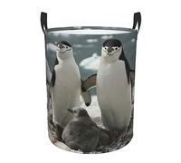 Antartide Pinguino Genitori e Pulcini Cesto per la Biancheria Stampato Impermeabile per riporre i Vestiti Borsa Organizzatore P