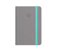 Antartik Quaderno con gomma note copertina rigida A4 fogli quadrati grigio e turchese 100 fogli 80 gr FSC