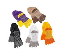 Antcher 5 paia di calzini antiscivolo da uomo calzini sportivi con dita cinque dita calzini alla caviglia per pilates, yoga, calcio, basket, Multicolore, Taglia unica