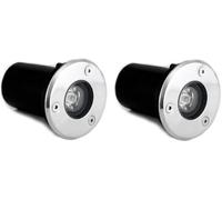 AntDau71® - 2 Pezzi Faretto a led segnapasso calpestabile da esterno viali sentieri giardino pavimento IP65 da incasso a terra luce calda 3000k - 220V (1 watt (6,5 x 7,5 cm))