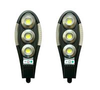 AntDau71® - 2 Pezzi Faretto LED Solare 150W con Telecomando, Sensore Movimento, Controllo Intelligente e Staffa - IP66 Impermeabile - 3 Modalità Luce - 6500K - CW982-2