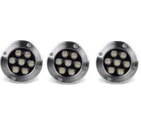 AntDau71® - 3 pezzi Faretto a led segnapasso calpestabile da esterno viali sentieri giardino pavimento IP65 da incasso a terra luce fredda 6500k - 220V (7 watt (12 x 9 cm))