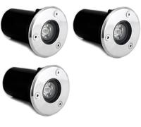AntDau71® 3 pezzi Faretto a led segnapasso calpestabile da esterno viali sentieri giardino pavimento IP65 da incasso a terra luce fredda 6500k - 220V (1 watt (6,5 x 7,5 cm))