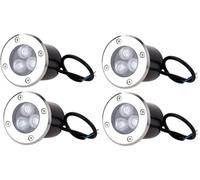 AntDau71® - 4 pezzi Faretto a led segnapasso calpestabile da esterno viali sentieri giardino pavimento IP65 da incasso a terra luce fredda 6500k - 220V (3 watt (10 x 8,5 cm))