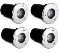 AntDau71® 4 pezzi Faretto a led segnapasso calpestabile da esterno viali sentieri giardino pavimento IP65 da incasso a terra luce fredda 6500k - 220V (1 watt (6,5 x 7,5 cm))