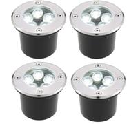 AntDau71® - 4 pezzi Faretto a led segnapasso calpestabile da esterno viali sentieri giardino pavimento IP65 da incasso a terra luce fredda 6500k - 220V (5 watt (12 x 8,5 cm))