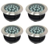 AntDau71® - 4 Pezzi Faretto a led segnapasso calpestabile da esterno viali sentieri giardino pavimento IP65 da incasso a terra luce fredda 6500k - 220V (18 watt (19,3 x 9 cm))