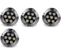 AntDau71® - 4 pezzi Faretto a led segnapasso calpestabile da esterno viali sentieri giardino pavimento IP65 da incasso a terra luce fredda 6500k - 220V (7 watt (12 x 9 cm))