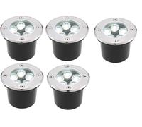 AntDau71® - 5 Pezzi Faretto a led segnapasso calpestabile da esterno viali sentieri giardino pavimento IP65 da incasso a terra luce calda 3000k - 220V (5 watt (12 x 9,5 cm))