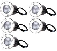 AntDau71® - 5 Pezzi Faretto a led segnapasso calpestabile da esterno viali sentieri giardino pavimento IP65 da incasso a terra luce calda 3000k - 220V (3 watt (9,5 x 8 cm))