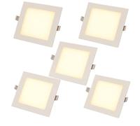 AntDau71® - 5 Pezzi Faretto LED da Incasso Quadrato 3000K Luce Bianca Calda Ultra Sottile per Soffitto Cartongesso per Interno Esterno - Alta Luminosità e Design Moderno (6 Watt (11,5cm x 11,5cm))