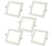 AntDau71® - 5 Pezzi Faretto LED da Incasso Quadrato 4200K Luce Bianca Naturale Ultra Sottile per Soffitto Cartongesso per Interno Esterno - Alta Luminosità e Design Moderno (6 Watt (11,5cm X 11,5cm))