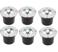 AntDau71® - 6 pezzi Faretto a led segnapasso calpestabile da esterno viali sentieri giardino pavimento IP65 da incasso a terra luce fredda 6500k - 220V (5 watt (12 x 8,5 cm))