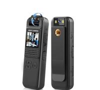 AntDau71® - BodyCam, Telecamera Mini con Schermo LCD 16:9, FullHD, Type-C, 700mAh, 180°, Visione Notturna. Per Sport. Per Ciclismo. Per Sci. Per Riunioni. Per Interviste - CW935