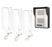 AntDau71® - Citofono da Parete con 3 Cornette Interfoniche e Apriporta Elettrico - Sistema Citofonico a 3 Postazioni per Casa, Ufficio o Condominio - RL-3203A - CW553