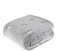 AntDau71 - Coperta in Pile Stelle e Luna, Fluorescente Si Illumina al Buio. Morbida Coperta, ideale per regalo di Natale e per tutte le stagioni per bambini misura 120 x 150 cm Colore GRIGIO