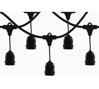 AntDau71® - Cordoniera Catena Luminosa Led Catenaria con 10 Portalampada Pendenti cavo Nero E27 da 10 mt Impermeabile Prolungabile (LAMPADINE ESCLUSE) - CW870