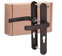 Ante bellum Maniglia porta esterna e maniglia porta interna d'ingresso - Set di maniglie per porta d'ingresso laterale con raccordo da 92mm - Maniglie porte interne, esterne (RAL 8019)