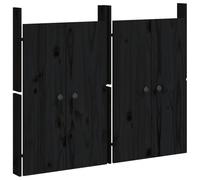 Ante da Cucina da Esterno 2pz Nere 50x9x82cm Legno Massello di Pino
