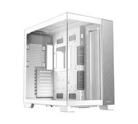 Antec Alluminio bianco C8, ventole non incluse, pannello frontale in alluminio, layout a doppia camera, tipo C, supporto radiatore da 360 mm, pannelli frontali e laterali TG senza cuciture,