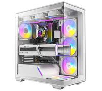 Antec C3 ARGB White, 3 ventole ARGB PWM da 120 mm e 1 da 120 mm incluse, fino a 8 ventole contemporaneamente, Type-C, pannelli frontali e laterali in vetro temperato senza cuciture, supporto radiatore