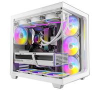 Antec C5 ARGB White, 7 ventole ARGB PWM da 120 mm incluse, fino a 10 ventole contemporaneamente, porta Type-C 3.2 Gen 2, pannelli frontali e laterali in vetro temperato senza cuciture, supporto