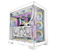 Antec C8 bianco, ventole non incluse, compatibile RTX 40, doppia camera, design senza utensili, tipo C, supporto radiatore da 360 mm, pannelli frontali e laterali in vetro temperato senza cuciture,