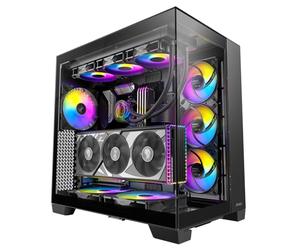 Antec C8 Case ARGB con 2 ventole TQR da 160 mm e 1 TQ da 140 mm ARGB PWM, layout a doppia camera, tipo C, supporto per radiatore da 360 mm, pannelli anteriori e laterali TG senza cuciture