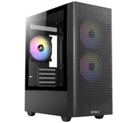 ANTEC NX500M ARGB, Pannello frontale in rete ad alto flusso d'aria, pronto per tipo C 3.2 Gen2, 3 ventole ARGB da 120 mm incluse, pannello laterale in vetro temperato, fino a 6 ventole, supporto