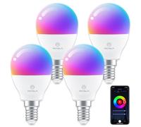 ANTELA Lampadina Alexa E14 4.5W, Smart Bulb LED G45 WiFi Lampadine RGB Bianco freddo Luce bianca calda, Controllo APP, Controllo vocale, Compatibile con Alexa, Google Home, 4Pezzi