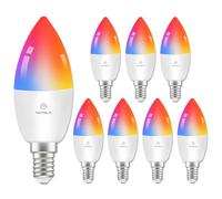 ANTELA Lampadina Alexa E14 Wifi, Dimmerabile Lampadina Smart, RGBW bianco freddo caldo, compatibile con Alexa/Google Home, 8 pezzi