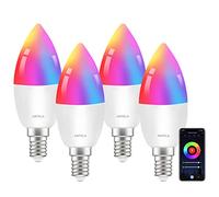 ANTELA Lampadina Smart Alexa E14 4,5W, LED Lampadina Intelligente Wifi RGB 2700K-6500K, Compatibile con Google Home, Controllo APP, 4 Pz