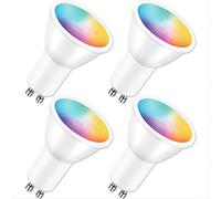 ANTELA Lampadina Smart Alexa GU10, 5W LED Wifi RGB Bianco Caldo (2700K) Bianco freddo (6500K), Controllo APP Compatibile con Google Home, 4 pezzi