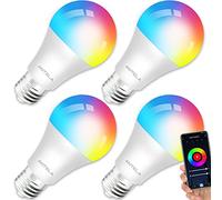 ANTELA Lampadine LED Alexa Inteligente WiFi, Dimmerabile Lampadina Smart 9W, RGB & 2700K-6500K bianco freddo caldo, compatibile con Alexa/Google Home, 4 pezzi