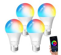 ANTELA Lampadine LED Alexa Inteligente WiFi, Dimmerabile Lampadina Smart 9W, RGB & 2700K-6500K bianco freddo caldo, compatibile con Alexa/Google Home, 4 pcs