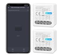 ANTELA Mini Relè Interrutore WiFi e Bluetooth, 10A 1Via Interruttore WiFi, Compatibile con Alexa, Smart Life APP, Non è Necessario un Hub, 2Pz