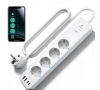 ANTELA Multipresa Intelligente con 4 Prese AC + 4 Porte USB, Ciabatta Smart Alex