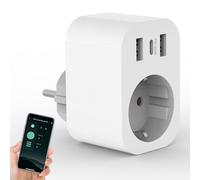 ANTELA Presa Smart WiFi con 2 USB A e 1 Type-C (ricarica rapida 20W), compatibile Alexa/Google Home, misurazione consumi, Orari e Timer, APP Smart Life, 2,4GHz, 16A 3680W