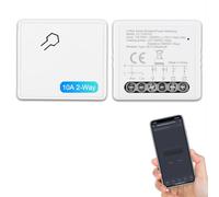 ANTELA Relè Interrutore Smart con Misurazione di Consumo 2 Via 10A | Wi-Fi e Bluetooth, Compatibile con Alexa e Google Home, Telecomando, 2.4Ghz, 2pezzi