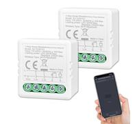 ANTELA Relè Interrutore WiFi e Bluetooth 1 Canale 10A | Compatibile con Alexa e Google Home, Smart Life APP, Non è necessario un hub, 2Pz, 2.4Ghz wifi